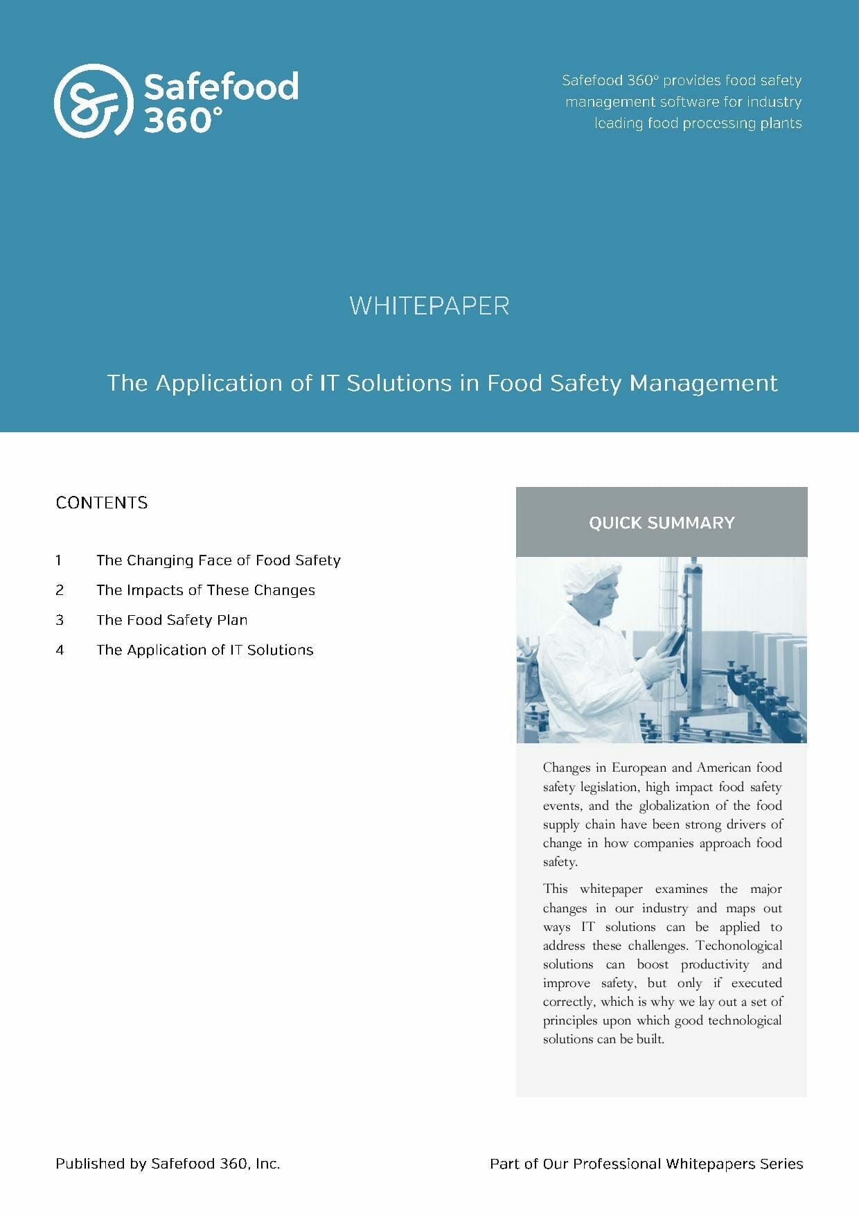 Application of IT solutions in Food Safety Management