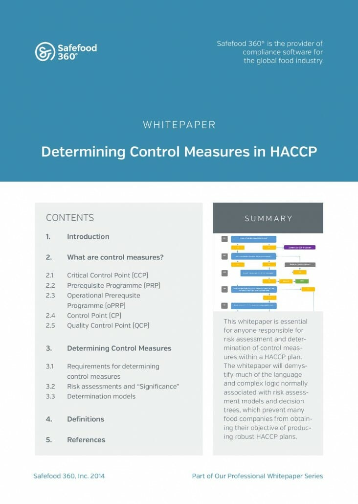 X Determining control measures in HACCP