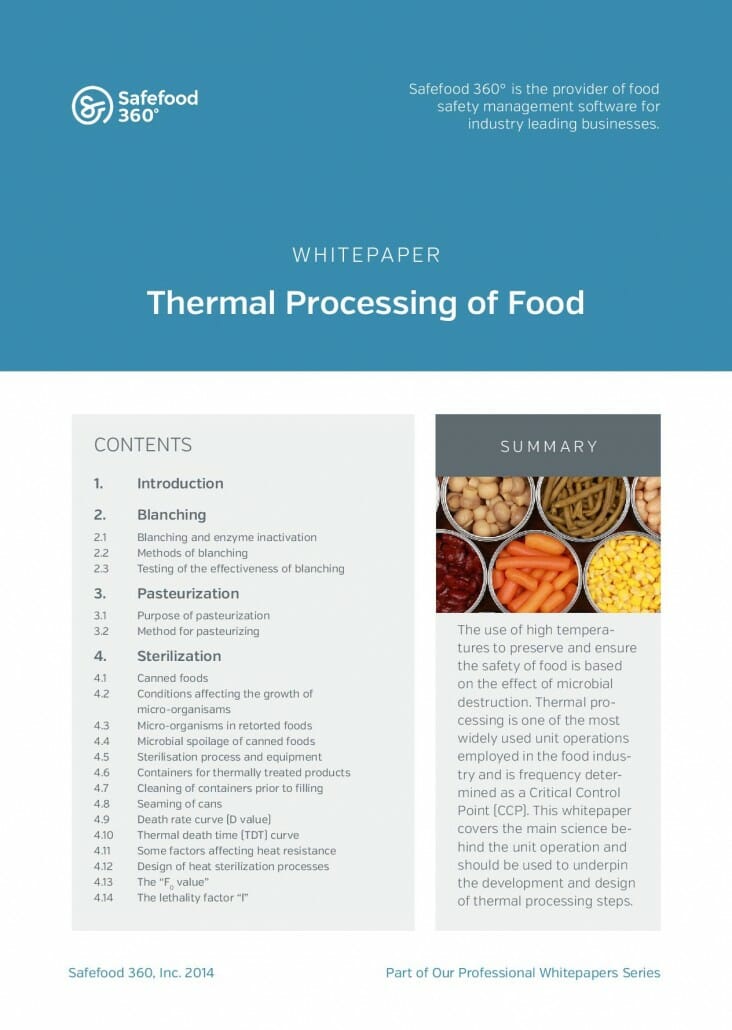 X Thermal processing of food