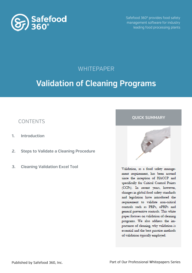 X validation of cleaning programs whitepaper